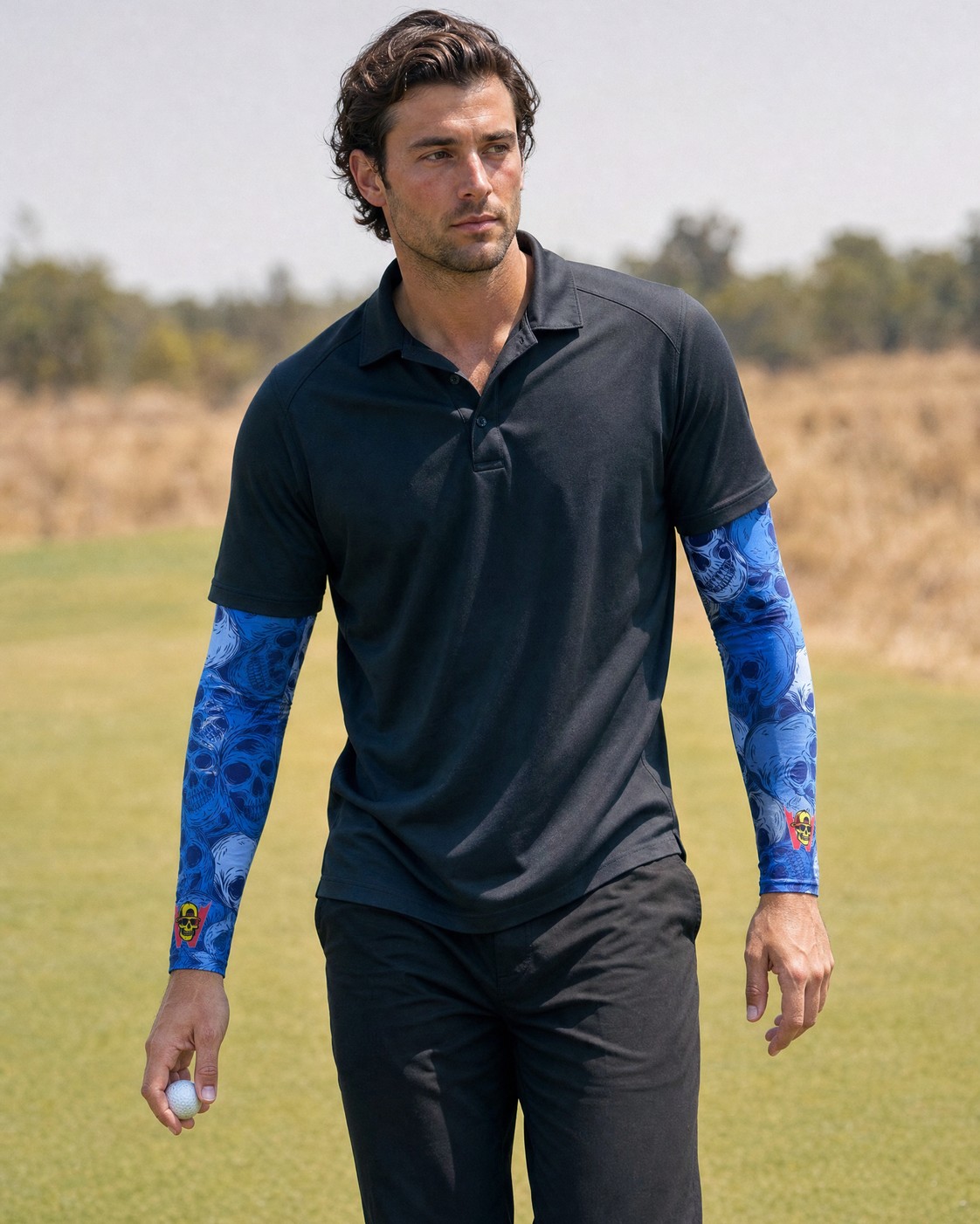 Blue Skulls UV Sleeves view 4