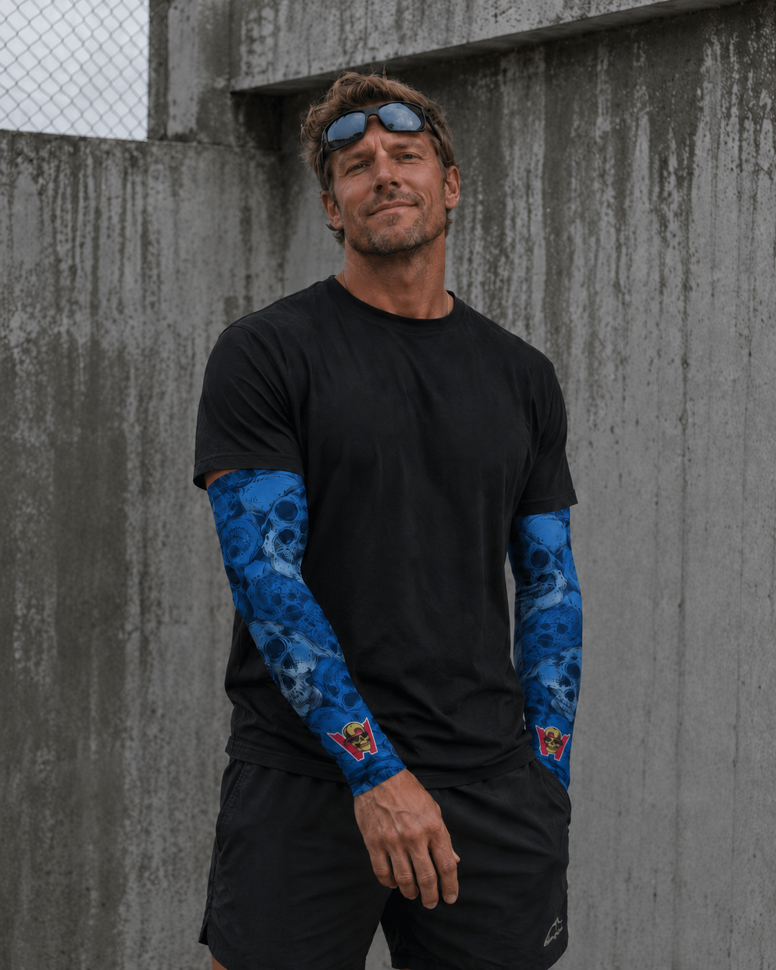 Blue Skulls UV Sleeves view 3