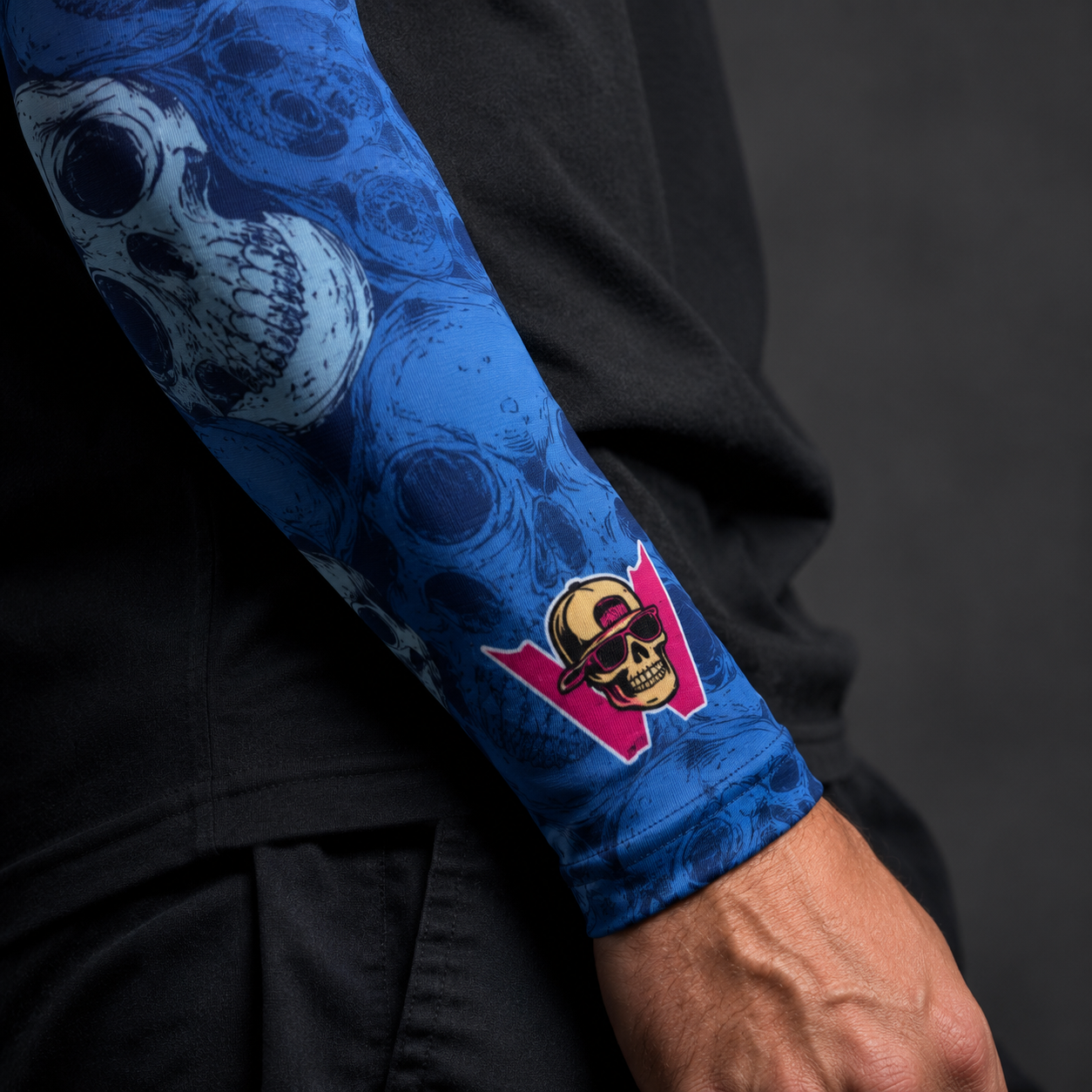 Wildside Blue Skulls UV Sleeves view 2