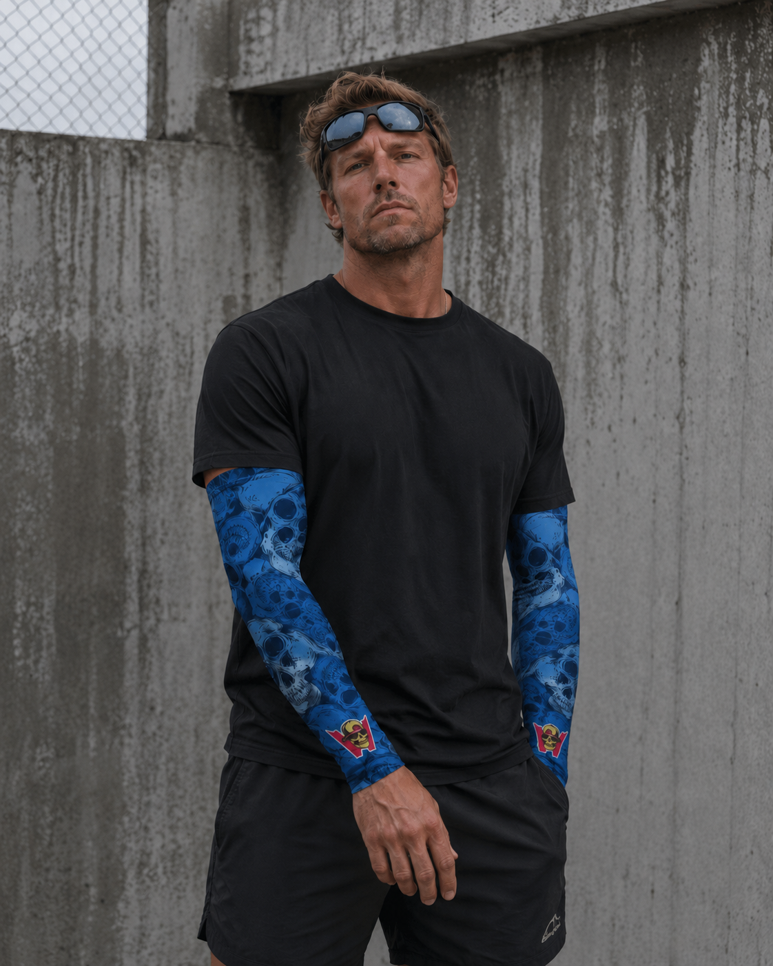 Wildside Blue Skulls UV Sleeves — 