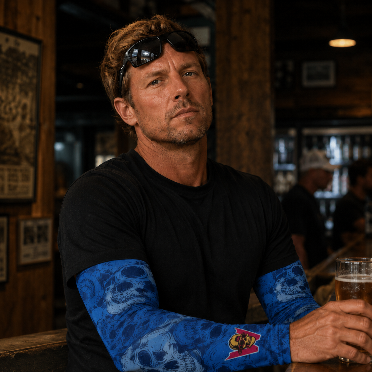 Wildside Blue Skulls UV Sleeves view 4