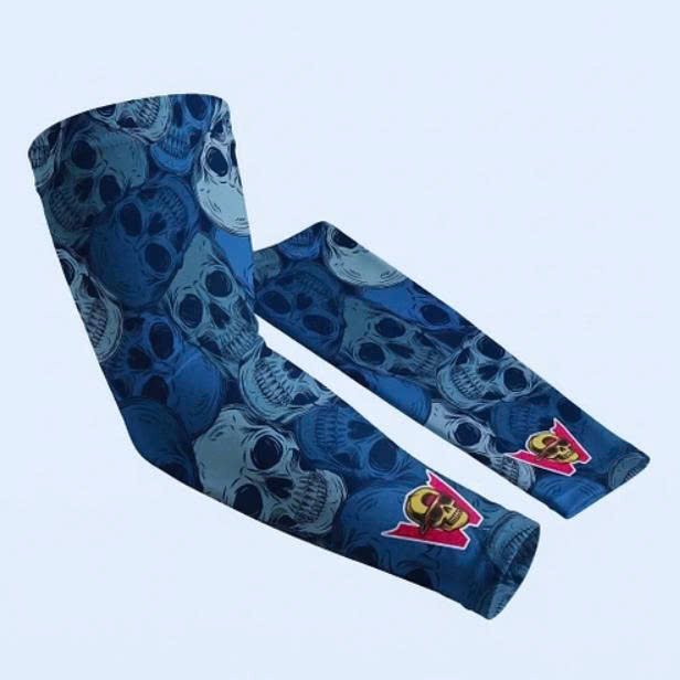 Wildside Blue Skulls UV Sleeves view 5